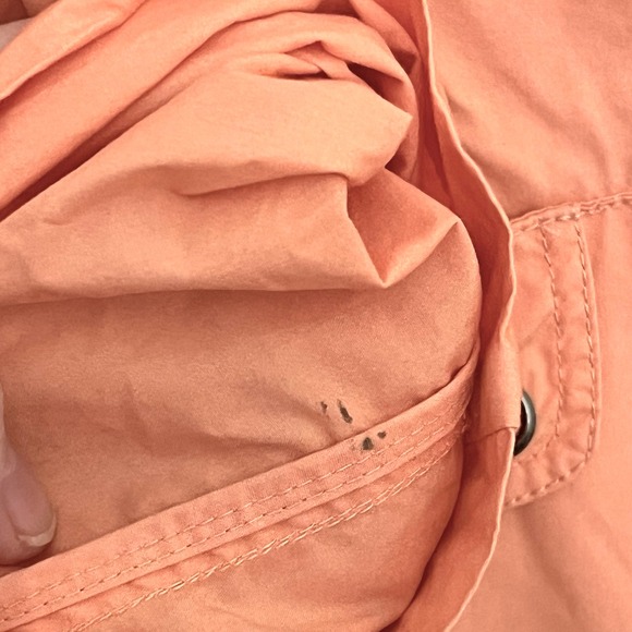 Chicos Womens Windbreaker Jacket 2/US12 Soft Orange Long Sleeve Roll Tab Zipper - Picture 12 of 12